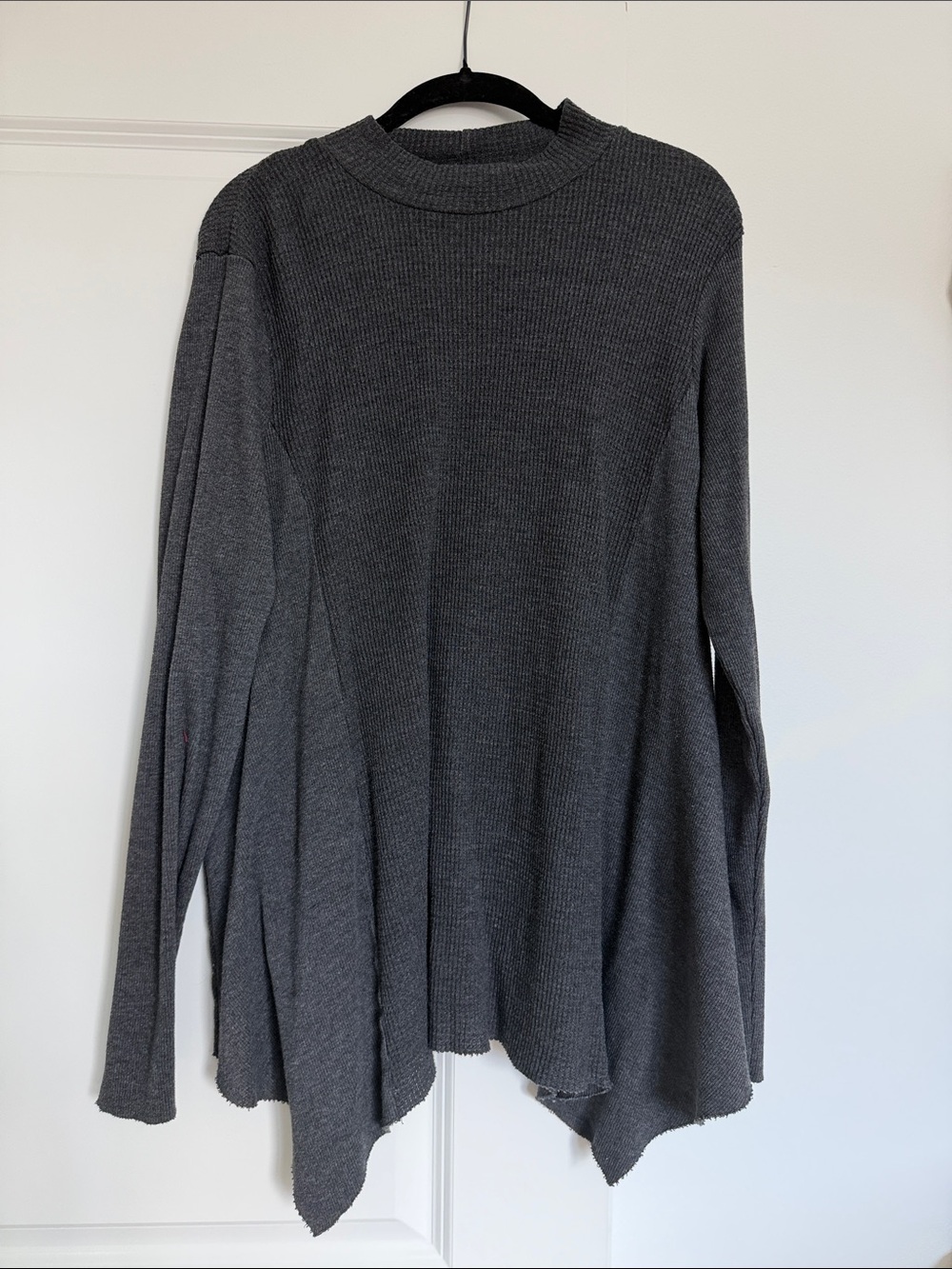 T.La Charcoal Ribbed Crewneck Sweater